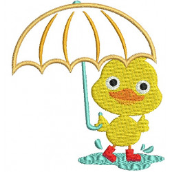 Stickmuster - Ente mit Schirm